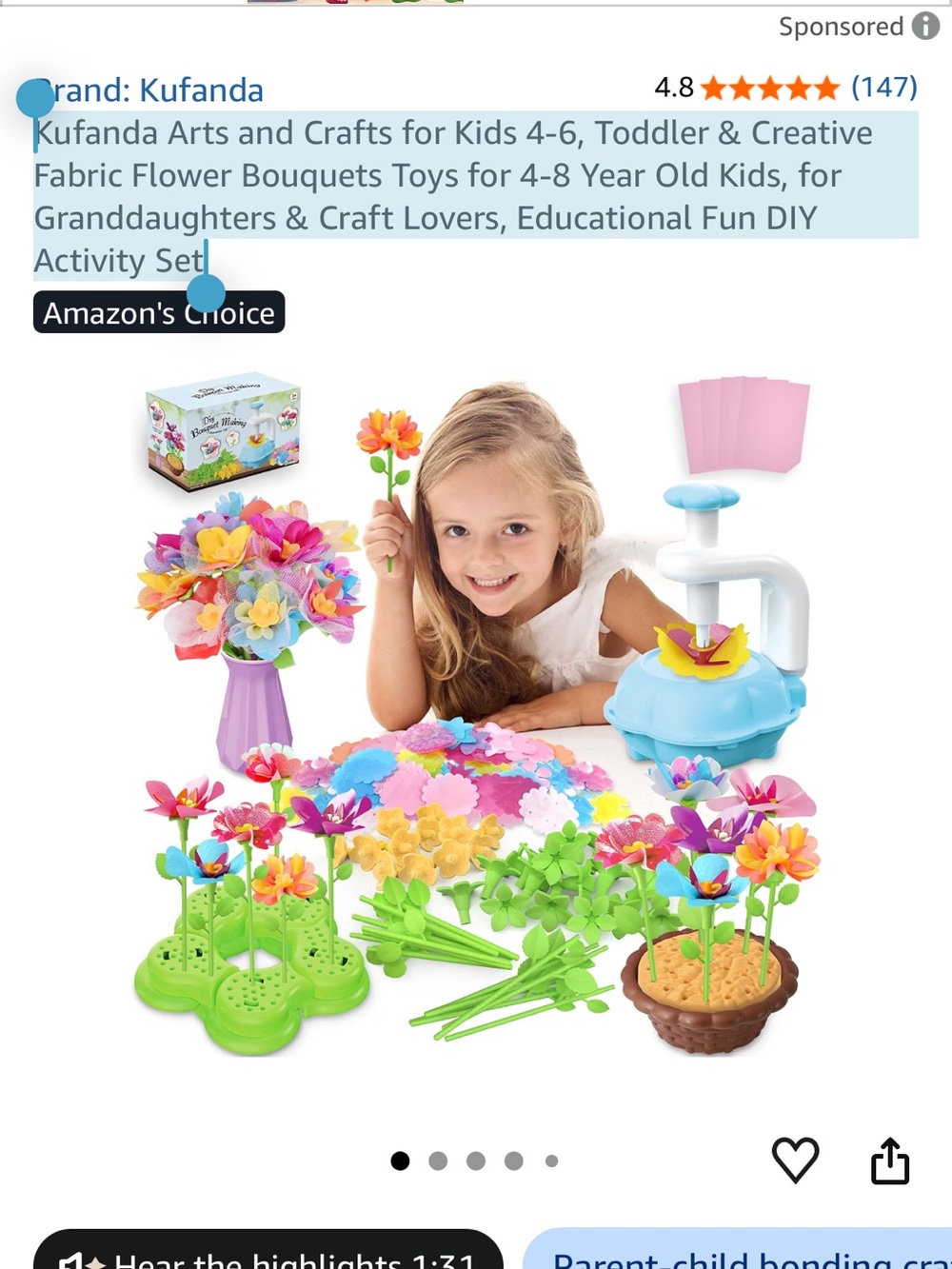 Kids Flower Craft Kit – Multicolor DIY Bouquet Set